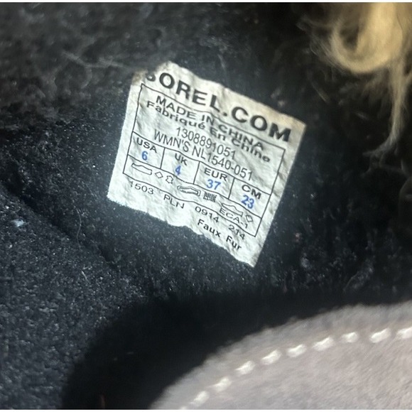 Sorel Joan of Arctic Waterproof Winter Snow Boots Gray Suede Faux Fur Size 6 - Picture 12 of 12